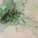 Ohne Titel, Acryl, Resin, Pouring auf MDF-Platte, 15 x 15 x 3 cm