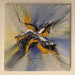 Wilder Hibiskus, Acryl, 45 x 45 x 2 cm