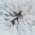 Ohne Titel, Acryl, Resin, Pouring auf MDF-Platte, 25 x 25 x 4 cm