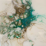 Ohne Titel, Acryl, Resin, Pouring auf MDF-Platte, 15 x 15 x 3 cm