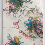 "Frühling" -  Acryl, Pouring auf MDF-Platte, 30 x 18 x 3 cm