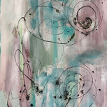 "Die Verwicklung" -  Acryl, Strukturmasse, Beize, 90 x 70 x 4 cm