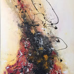 "Violine" -  Acryl, Strukturmasse, Beize, Schellack, 50 x 100 x 2 cm