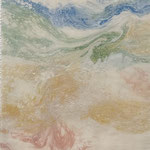 Chakren Weiss , Acryl Pouring, 50 x 150 x 4 cm