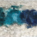 "Blau - Türkis" -  Acryl, Pigmente, Strukturmasse, 70 x 90 x 2 cm