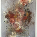 "Die Rosen" -  Acryl, Pigmente, Beize, Strukturmasse, 70 x 50 x 4 cm