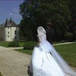 The bride coming from the Condé churh