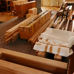 20.08.: Die Dankeskirche als Lager für die Orgelteile.