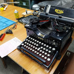 Royal 10 Schreibmaschine. Taste U geflickt. Ca. 1914