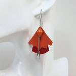 VENDUES ! B.O. FORMIDABLE modèle n°5 Cuirs orange et rouge, breloque diamant orange