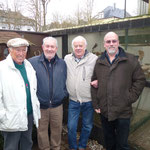 v.li. Helmut Amenda, Joyce, Bartels und Bates bei Horst Bartels. F:Bartels