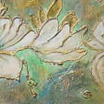 Botanic-love in paradise (Acrylic, Mixed Media, Resin, Glitter) on Canvas (120 xm X 40 cm X 1,5 cm)