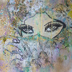 "Golden Eye" (Technic: Acryl/Mixed Media on Canvas 50 X 50 X 1,5 cm)