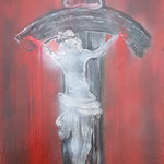 ...und vergib' uns unsere Schuld (...and forgive us our debts), Acryl on Canvas 50 X 100 X 1,5 cm 