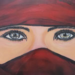 Eyes of te Targia-girl (Technic: Oil on Canvas 85 X 55 X 2 cm) 