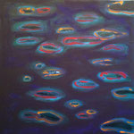 swimming colors, 80x80 cm, Acryl, Pigmente