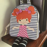 Micro zaino asilo imbottito bambina righe blu - Miaodress Creative Design - Handmade - Italian Style