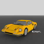 3DCG(voxelart) Ferrari Dino