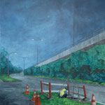 Nighttime Construction  Oil on linen  122 x 91.5 cm