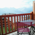 Terrasse aménagée vue Mont-Blanc