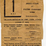 Lundi 1er mai - Appel à la grève du comité de l'Isère de libération nationale - Coll. Musée de la Résistance nationale à Champigny-sur-Marne