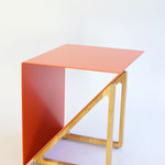 Beistelltisch orange mit Holz