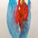 Down it goes, Aquarellfarbe auf Papier, 30 x 40 cm, Susanne Renner-Schulz, 2025