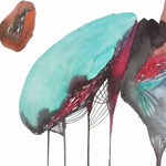 Downdrift, Aquarellfarbe auf Papier, 30 x 40 cm, Susanne Renner-Schulz, 2020