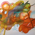 Floating, Aquarellfarbe auf Papier, 30 x 40 cm, Susanne Renner-Schulz, 2024