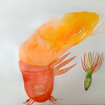 Touching the ground., Aquarellfarbe auf Papier, 30 x 40 cm, Susanne Renner-Schulz, 2025