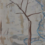 "Schwarzachklamm". Acryl und Elsbeere auf Sperrholz.