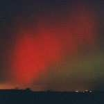 Polarlicht über Stolpen, Nacht vom 6.7. zum 7.7. 2000. G4-Sonnensturm, KP-Index 9-, Analoge Aufnahme