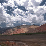 amazing colours in the mountains in China close to Kyrgyzstan
