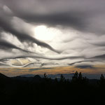 funny clouds in the mountains of Sierra Nevada
