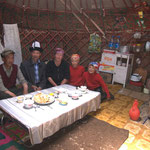 drinking tea and eating (ugly) milky (fermented) things with the nomad