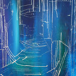 Eiswelt 1, Acryl auf Leinwand, 80x120 cm