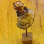 Elise GEOFFRION, "Baba", papier mâché, amadouvier, textile, 39x5x9 cm, 190 €, DISPONIBLE A L EMPRUNT