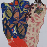 Béatrice Gay, "la vie des jardins", Collage tissus, 65X54 cm, 450 €, DISPONIBLE A L'EMPRUNT