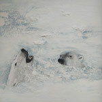 Oddbjørg REITON,"Dilemna",Acrylique et fourrure synthétique sur toile,90 cm x 90 cm, 1800€,EMPRUNTEE ACTUELLEMENT