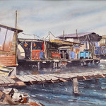 Gilles CHRETIEN, "Pointe courte 2", Aquarelle, 96/30, 300€, DISPONIBLE A L'EMPRUNT