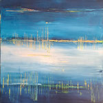 Odile ESCOFFIER, " Le chant des baleines", huile sur toile, 100 x 70 cm, 1 400 €, EMPRUNTEE ACTUELLEMENT
