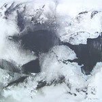 ALEX'SANDRA, Composition N/B # 17, techniques mixtes, 90X90 cm, 1600 €, DISPONIBLE A L'EMPRUNT