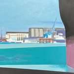 Valérie BILLET, "Sète, le petit port de commerce", Acrylique et posca, 81 cm x 60 cm  , 600 €, EMPRUNTÉE ACTUELLEMENT