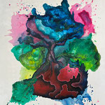 Leslie Di, "Mere terre", Acrylique et encres, 130X97 cm, 2200€,EMPRUNTÉE ACTUELLEMENT