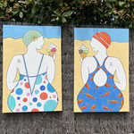 Lætitia GAVINI, "Big Pin'Up - Summer Delights", peinture acrylique sur toile, diptyque 2X 60/90 cm, 1.600 €,DISPONIBLE A L'EMPRUNT