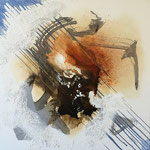 Claudie BASTIDE, " Envolée 29",  Technique Mixte sur toile, 80X80 cm,1400€ EMPRUNTEE ACTUELLEMENT
