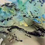 H.DULUC, "Rive turquoise", Huile sur toile, 73X60,550€,DISPONIBLE A L'EMPRUNT