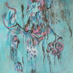 Silvia Ines LARR,"tes racines sont flottantes,peut-être, mais elles existent", Technique mixte, 80 x 80  cm, 950€, DISPONIBLE A L'EMPRUNT