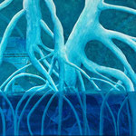 Françoise DAGORN," Mangrove émeraude",Acrylique sur toile,100 x 100 cm, 1 800€,DISPONIBLE A L'EMPRUNT