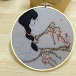 tambour l'esprit Sakura - mix applications + aiguille niv.1 + broderie perlée